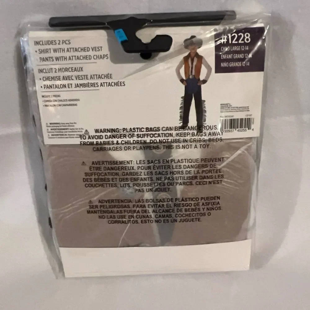 Party City Cowboy Costume for Kids - Brown and Blue